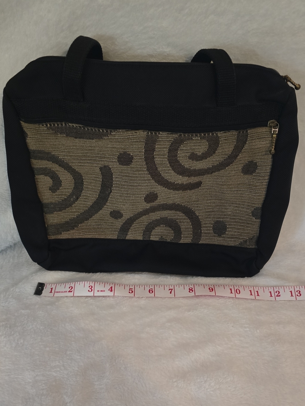 Black and Tan Spiral Pattern Tote Bag